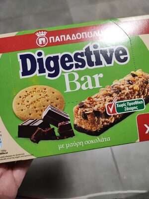 Digestive bar with black chocolate